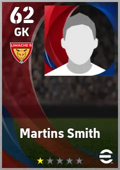 Martins Smith eFootball 2026 player card — 62 OVR GK