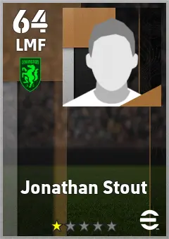 Jonathan Stout eFootball 2026 player card — 64 OVR LMF