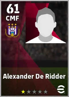 Alexander De Ridder eFootball 2026 player card — 61 OVR CMF