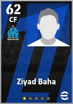 Ziyad Baha eFootball 2026 player card — 62 OVR CF