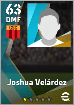 Joshua Velardez eFootball 2026 player card — 63 OVR DMF