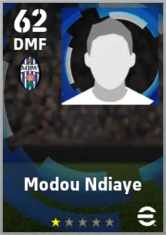Modou Ndiaye eFootball 2026 player card — 62 OVR DMF
