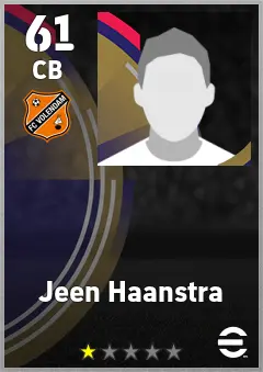 Jeen Haanstra eFootball 2026 player card — 61 OVR CB