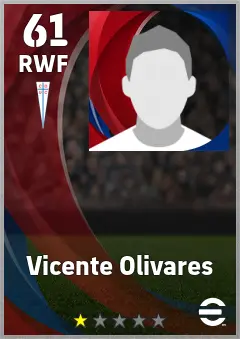 Vicente Olivares eFootball 2026 player card — 61 OVR RWF