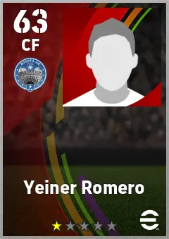 Yeiner Romero eFootball 2026 player card — 63 OVR CF