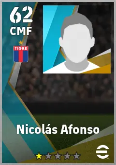 Nicolas Afonso eFootball 2026 player card — 62 OVR CMF