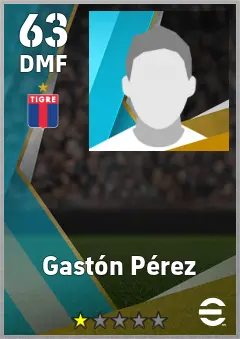 Gaston Perez eFootball 2026 player card, 63 OVR DMF