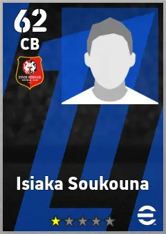 Isiaka Soukouna eFootball 2026 player card — 62 OVR CB