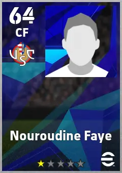 Nouroudine Faye eFootball 2026 player card — 64 OVR CF
