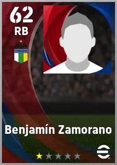 Benjamin Zamorano eFootball 2026 player card — 62 OVR RB
