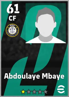Abdoulaye Mbaye eFootball 2026 player card — 61 OVR CF
