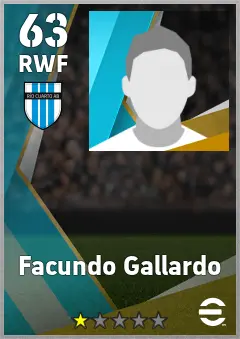 Facundo Gallardo eFootball 2026 player card — 63 OVR RWF
