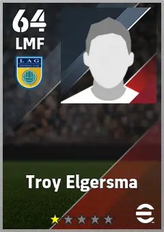 Troy Elgersma eFootball 2026 player card — 64 OVR LMF