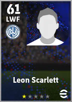 Leon Scarlett eFootball 2026 player card — 61 OVR LWF