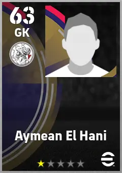 Aymean El Hani eFootball 2026 player card — 63 OVR GK