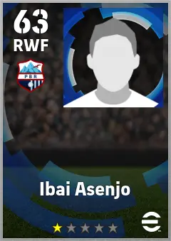 Ibai Asenjo eFootball 2026 player card — 63 OVR RWF