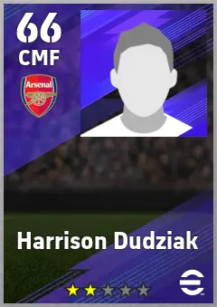 Harrison Dudziak eFootball 2026 player card — 66 OVR CMF