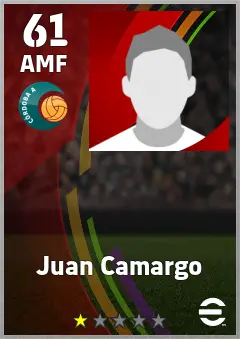 Juan Camargo eFootball 2026 player card — 61 OVR AMF