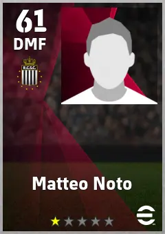 Matteo Noto eFootball 2026 player card — 61 OVR DMF