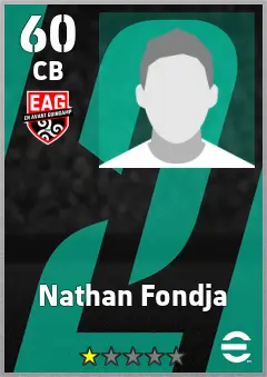 Nathan Fondja eFootball 2026 player card — 60 OVR CB