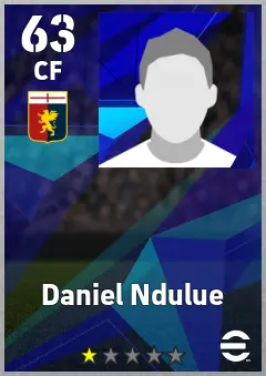 Daniel Ndulue eFootball 2026 player card — 63 OVR CF