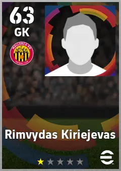 Rimvydas Kiriejevas eFootball 2026 player card — 63 OVR GK