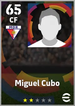 Miguel Cubo eFootball 2026 player card — 65 OVR CF
