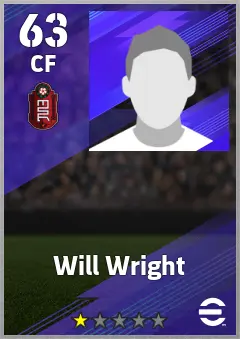 Will Wright eFootball 2026 player card — 63 OVR CF
