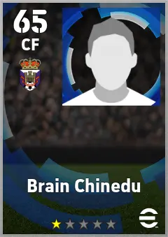 Brain Chinedu eFootball 2026 player card — 65 OVR CF