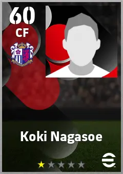 Koki Nagasoe eFootball 2026 player card — 60 OVR CF