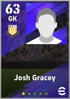 Josh Gracey eFootball 2026 player card — 63 OVR GK