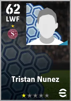 Tristan Nunez eFootball 2026 player card — 62 OVR LWF