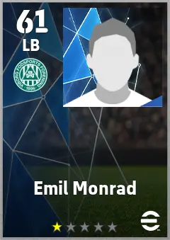 Emil Monrad eFootball 2026 player card — 61 OVR LB