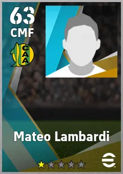 Mateo Lambardi eFootball 2026 player card — 63 OVR CMF