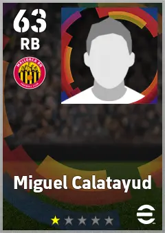 Miguel Calatayud eFootball 2026 player card — 63 OVR RB