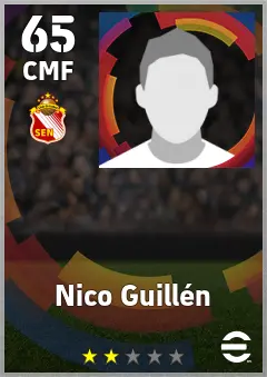 Nico Guillen eFootball 2026 player card — 65 OVR CMF