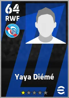 Yaya Dieme eFootball 2026 player card — 64 OVR RWF