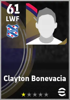 Clayton Bonevacia eFootball 2026 player card — 61 OVR LWF