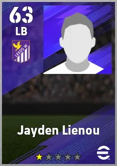 Jayden Lienou eFootball 2026 player card — 63 OVR LB