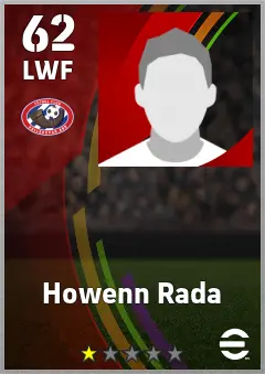 Howenn Rada eFootball 2026 player card — 62 OVR LWF