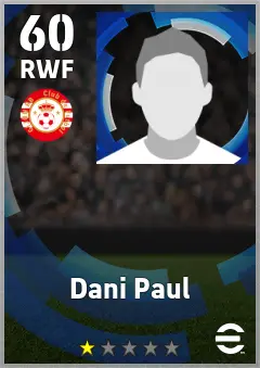 Dani Paul eFootball 2026 player card — 60 OVR RWF