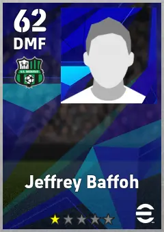 Jeffrey Baffoh eFootball 2026 player card — 62 OVR DMF