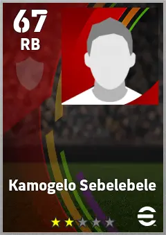 Kamogelo Sebelebele eFootball 2026 player card — 67 OVR RB