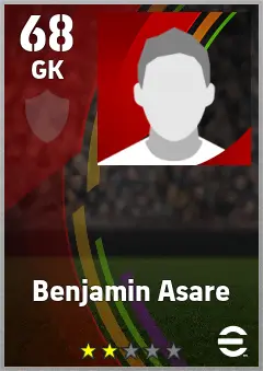 Benjamin Asare eFootball 2026 player card — 68 OVR GK