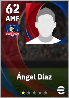 Angel Diaz eFootball 2026 player card — 62 OVR AMF