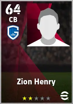 Zion Henry eFootball 2026 player card, 64 OVR CB