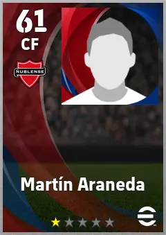 Martin Araneda eFootball 2026 player card, 61 OVR CF