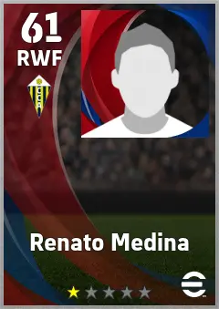 Renato Medina eFootball 2026 player card, 61 OVR RWF