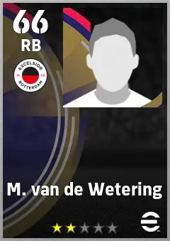 M. van de Wetering eFootball 2026 player card, 66 OVR RB