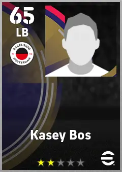 Kasey Bos eFootball 2026 player card, 65 OVR LB